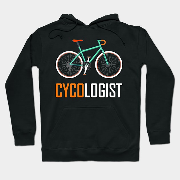 Cycologist Bike Gift Hoodie by Delightful Designs